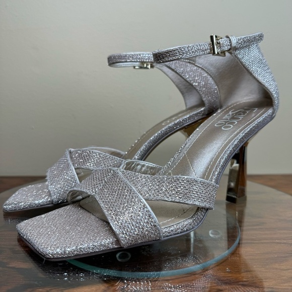 Franco Sarto Rania Ankle Strap Sandal - platinum glitter - size 6.5 - Picture 6 of 16